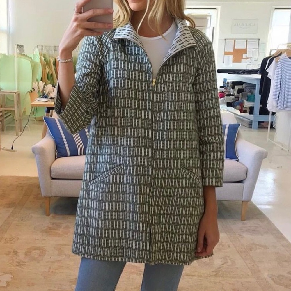 NWT Alice Walk Swing Jacket Cotton Green/White Sz XS